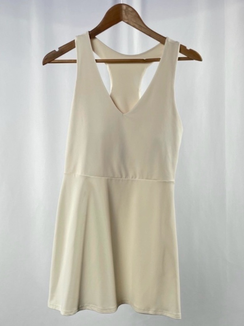Fabletics Cream Racerback V-Neck Mini Dress - Picture 7 of 8